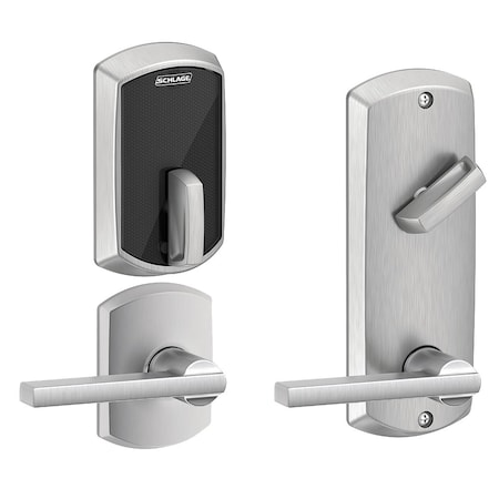 Schlage Electronics Grade 2 Electric Deadbolt Lock, Includes Touchless, Bluetooth Smart Reader, Keyless, No Cylinder Ove FE410F GRW 40 LAT 626